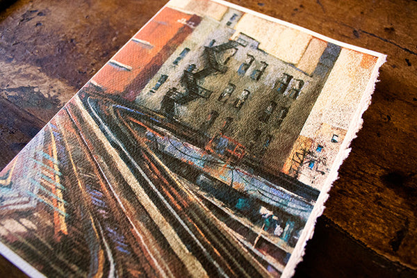 "Brown Line Twist" Greeting Card of Chicago "El" Train