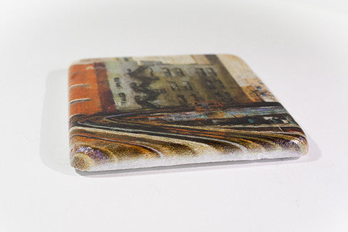 "Brown Line Twist" Marble Coaster of Brown Line