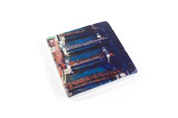 "Crisscrossing" Marble Coaster of Chicago River